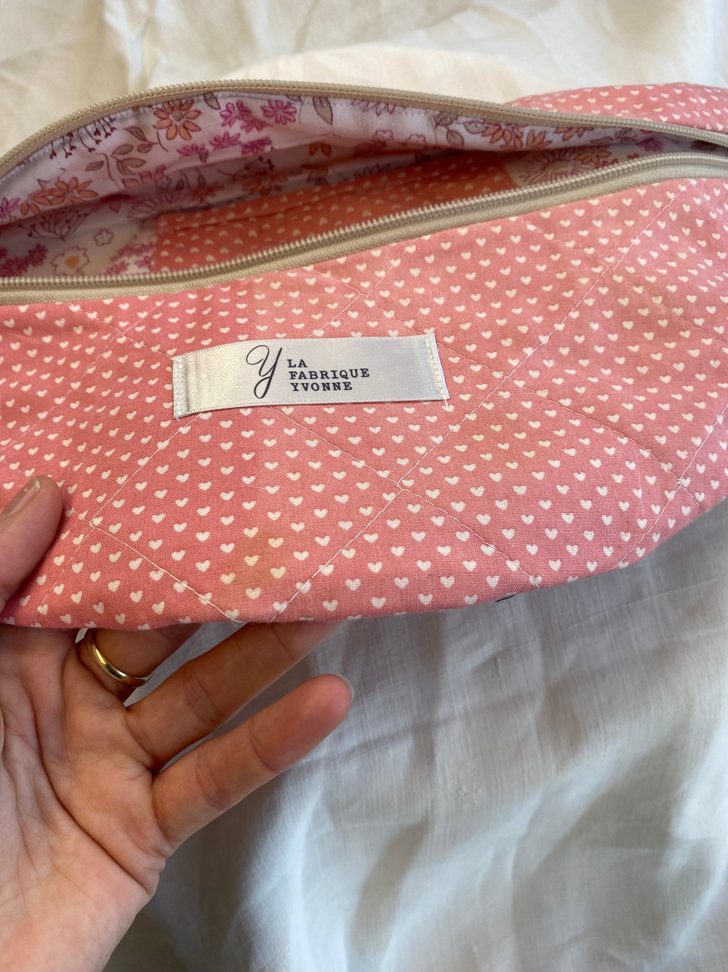Sac banane - rose coeurs