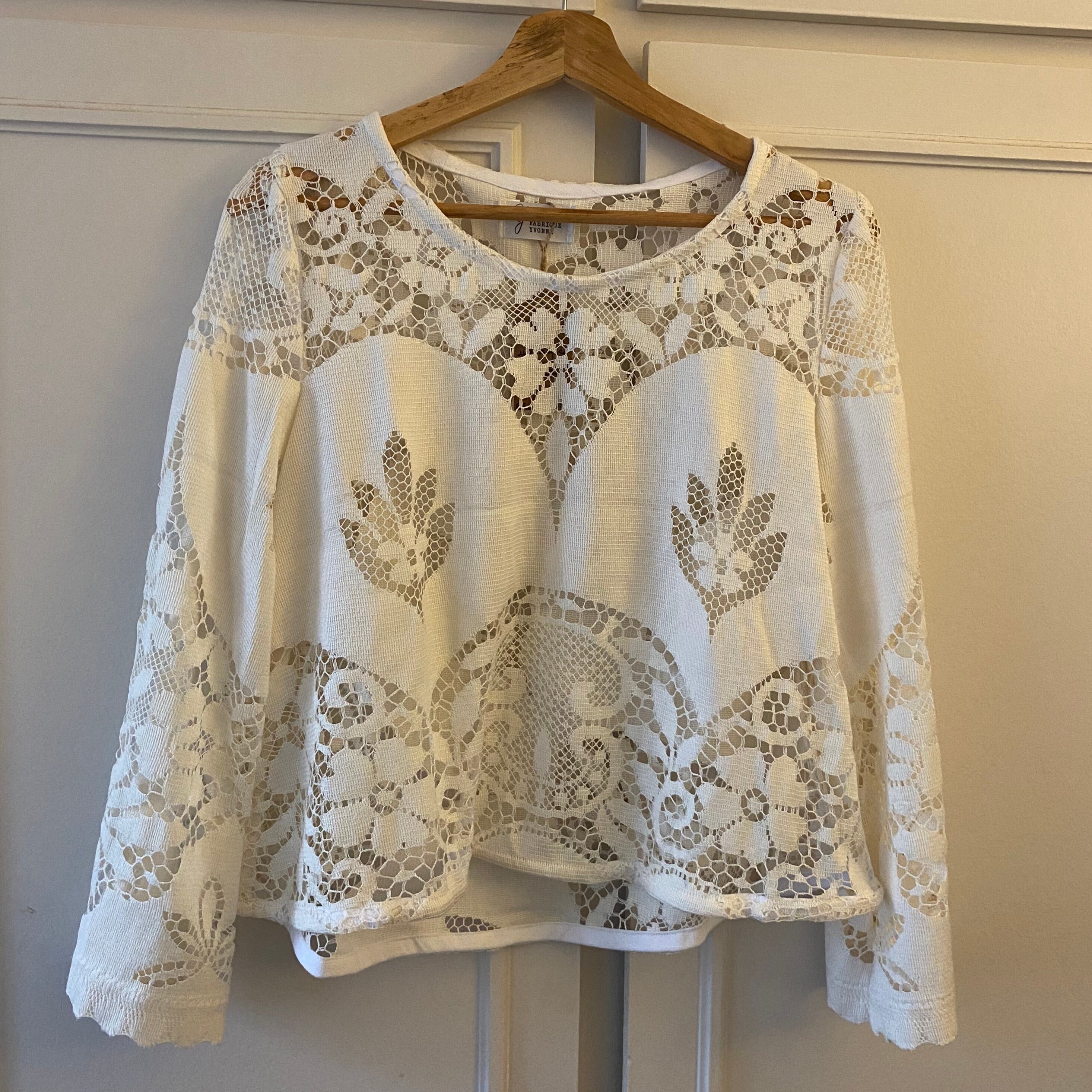 Blouse dentelle blanche sale