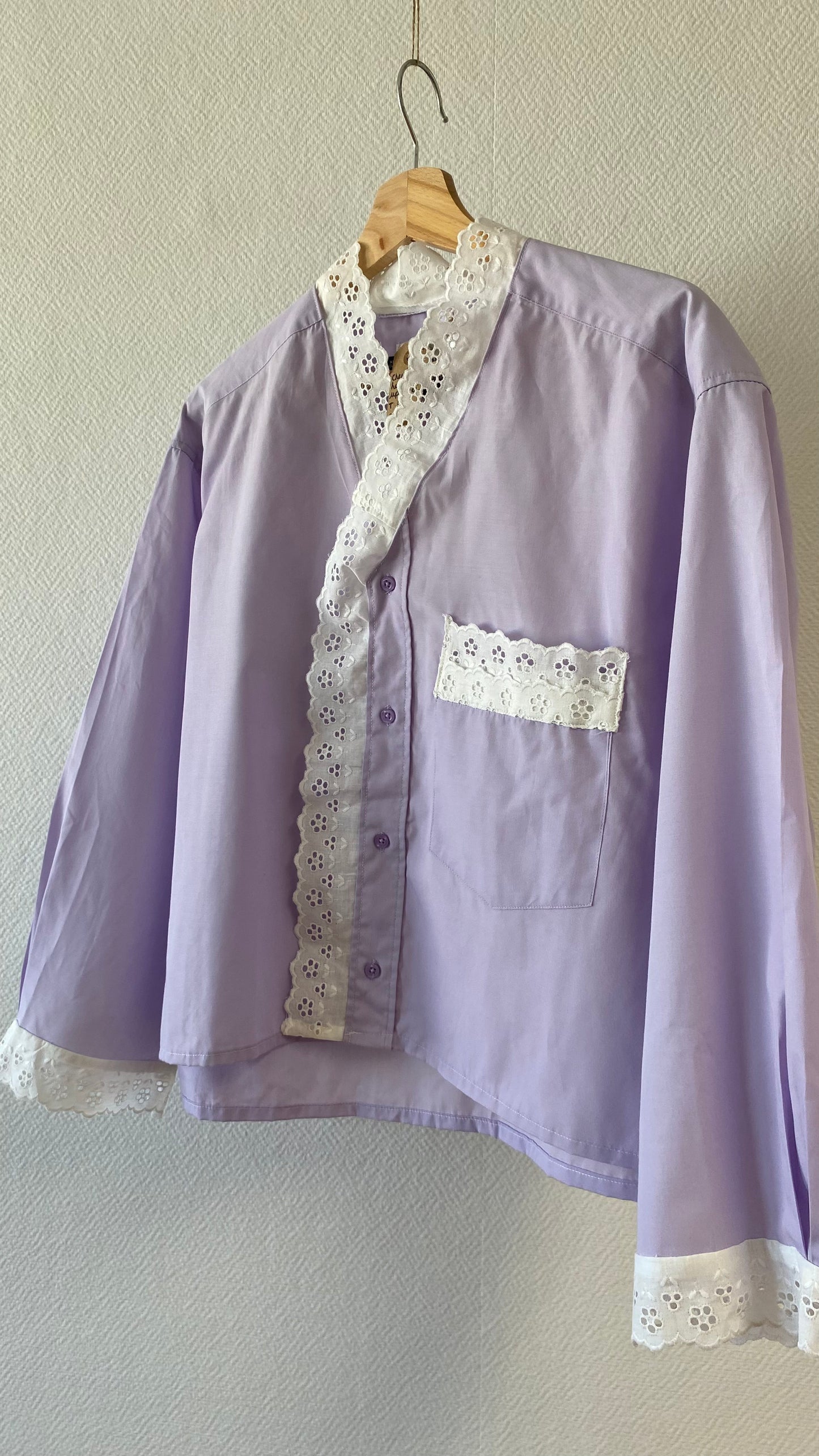 Chemise upcyclée - lilas unie