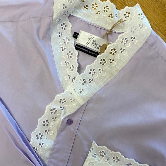 Chemise upcyclée - lilas unie