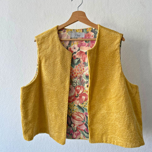 Gilet velours jaune