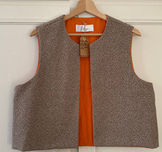 Gilet sans manches - Beige et orange